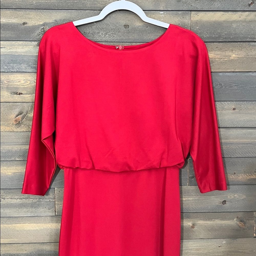 New J.MCLAUGHLIN Tinley 3/4 Sleeve Sheath Dress Size XS in Red - Picture 7 of 14